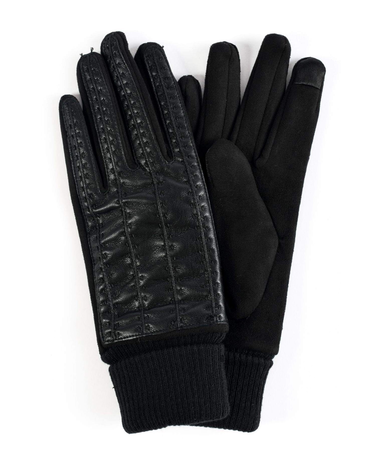 Women's Faux Leather Stitched Touchscreen Gloves