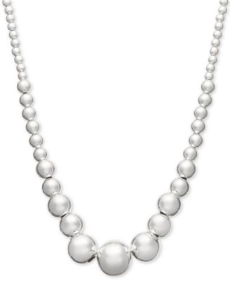 Giani Bernini - Sterling Silver Graduated Bead Necklace