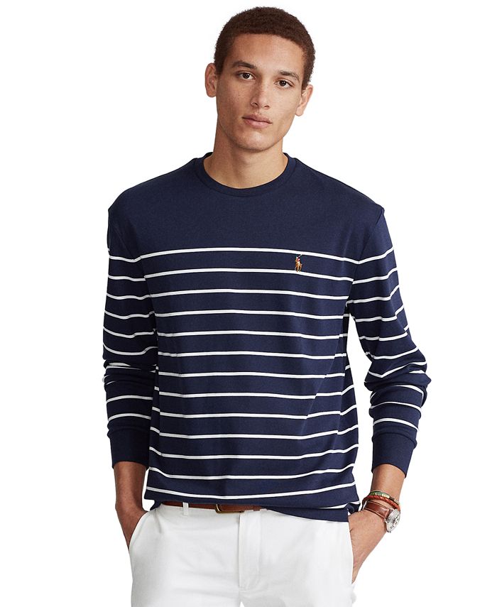 Polo Ralph Lauren Men's Classic-Fit Striped Soft Cotton T-Shirt & Reviews -  Casual Button-Down Shirts - Men - Macy's