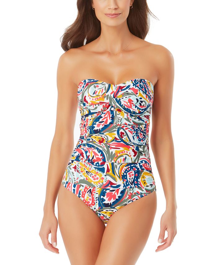 Anne Cole Paisley Print Strapless Swimsuit Macy s