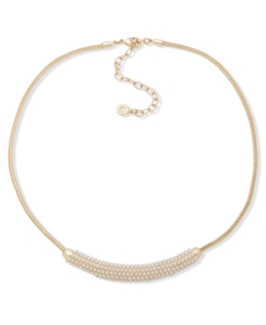 image of Anne Klein Pearl Frontal Necklace, 16