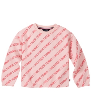 image of Tommy Hilfiger Little Girl-s All-Over Printed Crewneck Sweatshirt