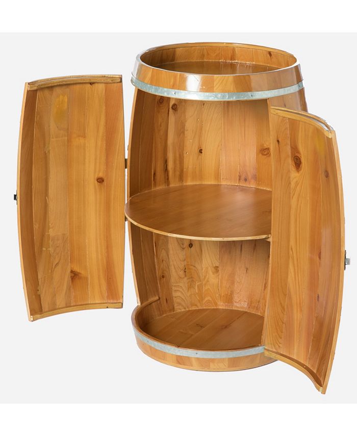 Barrel shaped bar cabinet deals