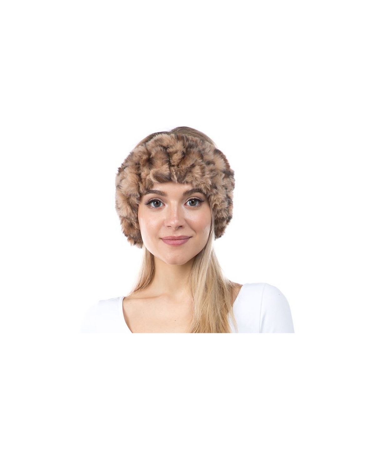 Women's Plush Faux Fur Stretch Headband - Leopard