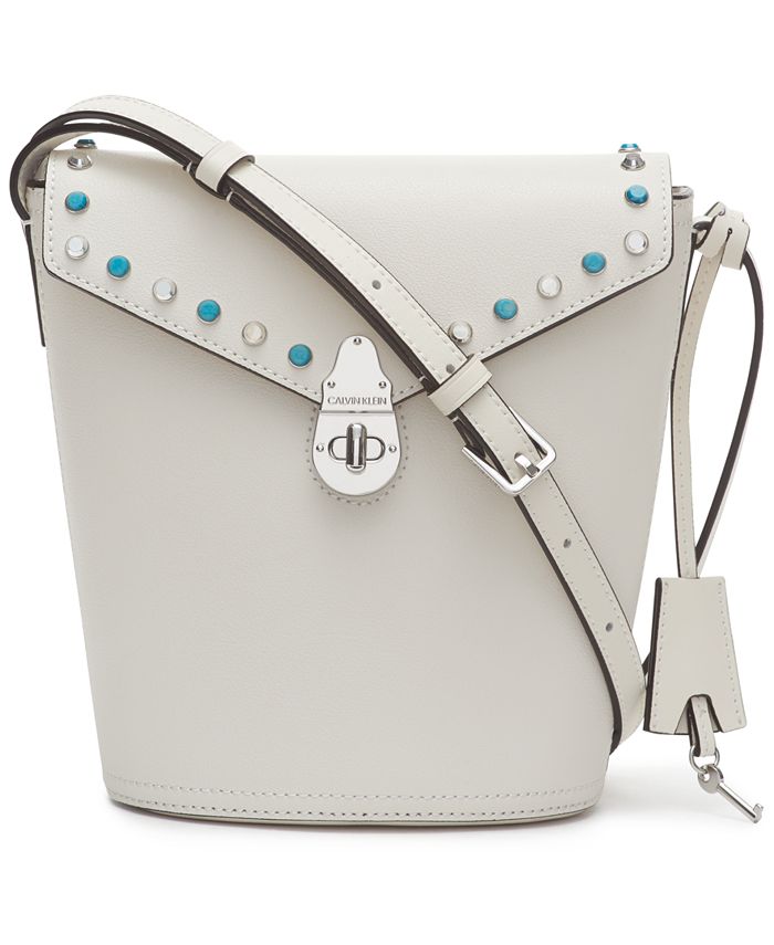 Calvin Klein Lock Leather Bucket Bag & Reviews - Calvin Klein - Handbags &  Accessories - Macy's