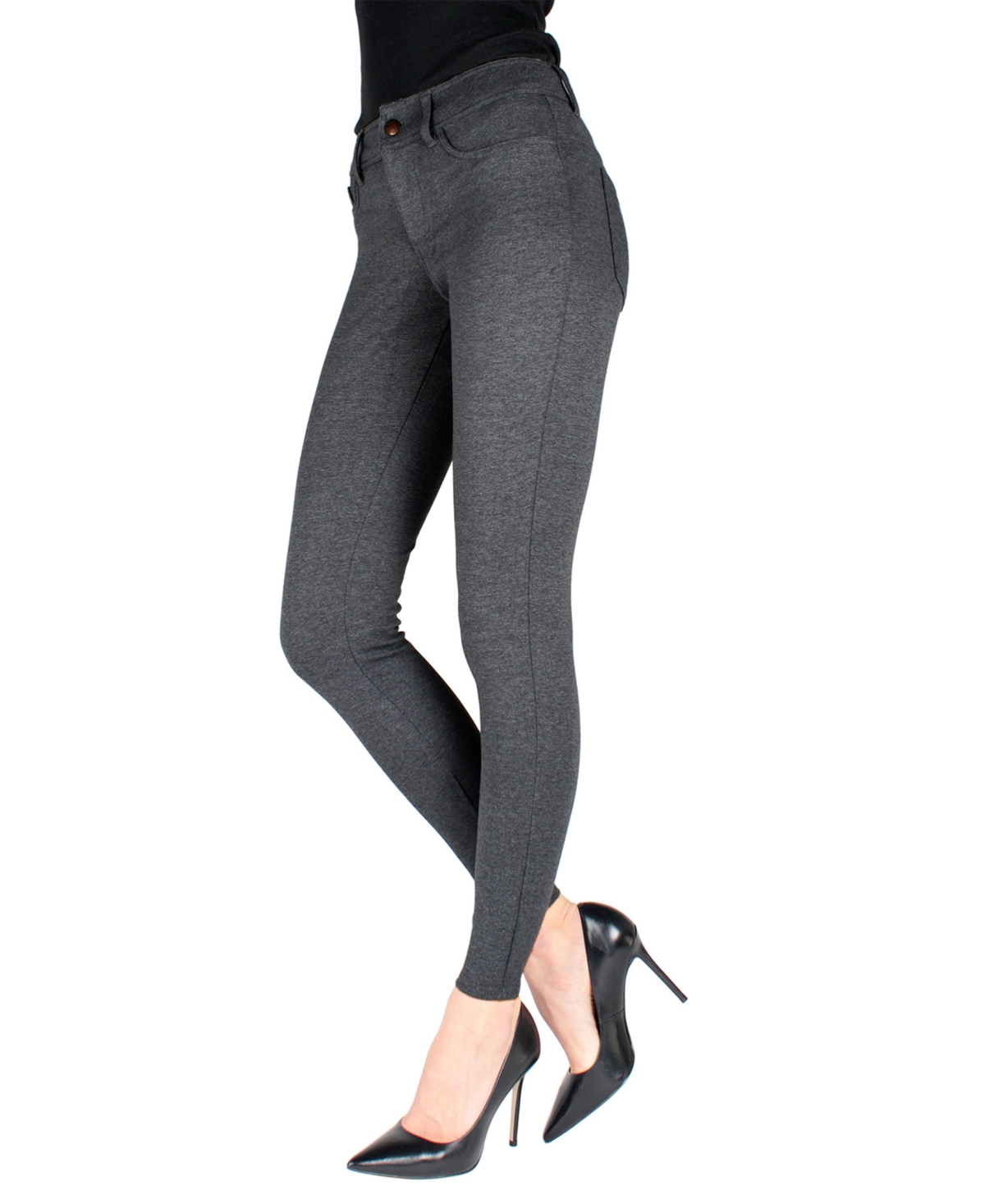 Women's Pants-Style Ponte Basic Pocket Leggings - Black
