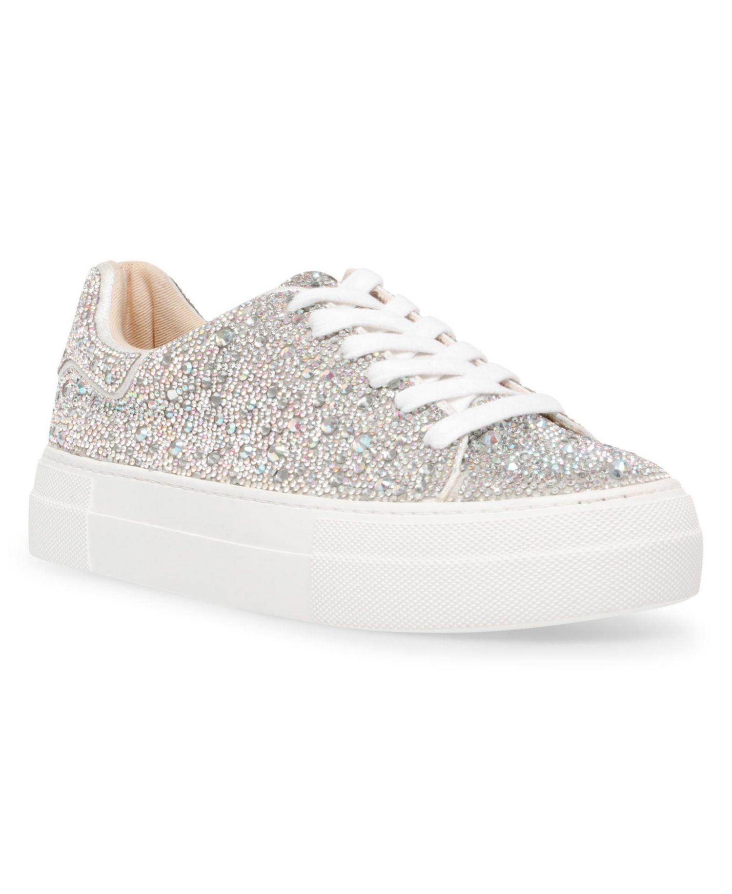Betsey Johnson Sidny Lace-Up Rhinestone Platform Sneakers