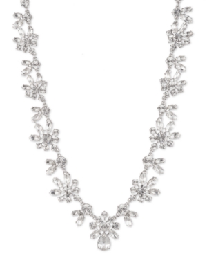 image of Givenchy Silver-Tone Crystal Collar Necklace, 16