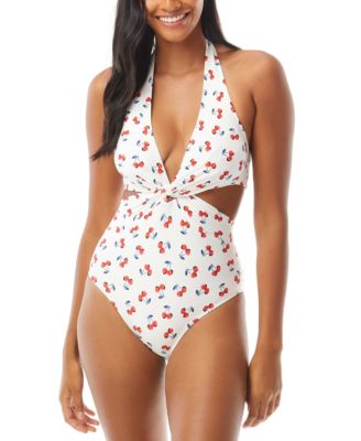 cherry one piece bathing suit