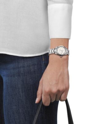 Women's Swiss Automatic T-My Lady Diamond Accent Stainless Steel Bracelet Watch 29mm Gift Set