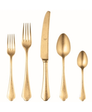 Mepra Dolce Vita Pewter Oro 20-piece Flatware Set In Gold-tone