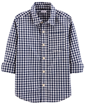 image of Carters Big Boy Gingham Poplin Button-Front Shirt