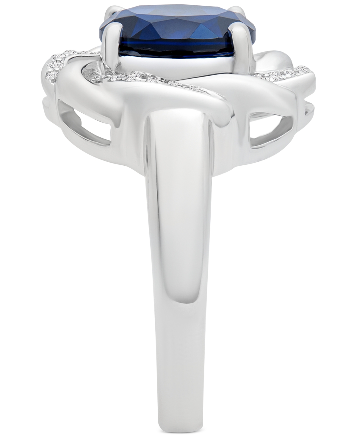 Blue Sapphire (1-3/4 ct. t.w.) &Sapphire (1/6 ct. t.w.) Ring in Sterling Silver - White