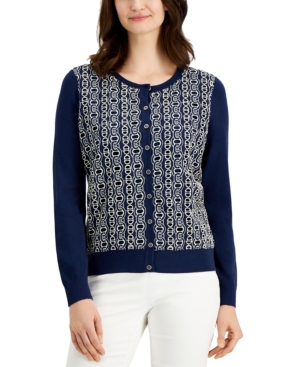 Charter Club Lace-Front Cardigan Sweater Created for Macy's