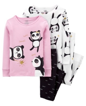 image of Carters Toddler Girl 4-Piece Panda 100% Snug Fit Cotton PJs