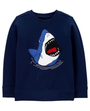 image of Carters Big Boy Shark Fleece Pullover