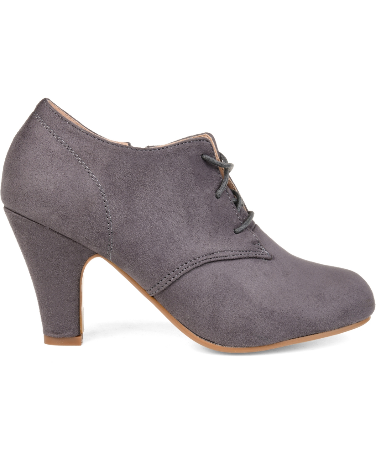 Journee Collection Womens Leona Inside Zip Block Heel Booties In Gray