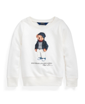 image of Toddler and Little Girls Polo Bear French Terry Sweatshirt