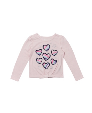 image of Epic Threads Toddler Girls Long Sleeve Tie Front Graphic Tee