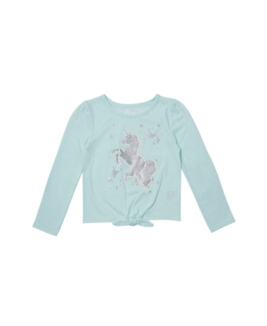 image of Epic Threads Little Girls Long Sleeve Tie Front Graphic Tee