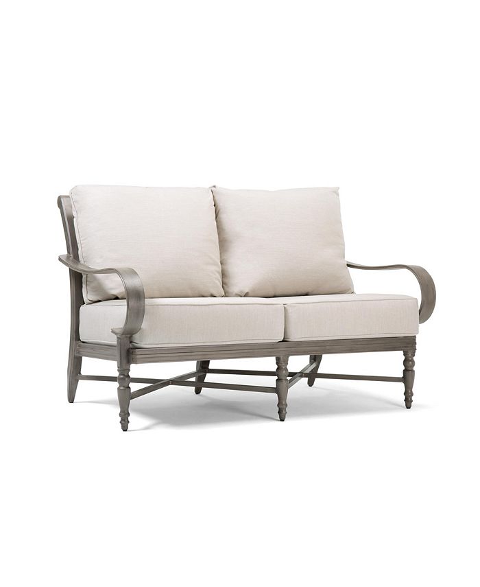 Furniture - Grayson Wicker Outdoor Loveseat with Outdura Remy Sand Cushion