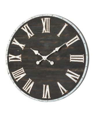 Oversized Farmhouse Wooden Galvanized Wall Clock
