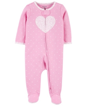 Carter's Baby Girls Heart 2-Way Zip Sleep and Play One Piece