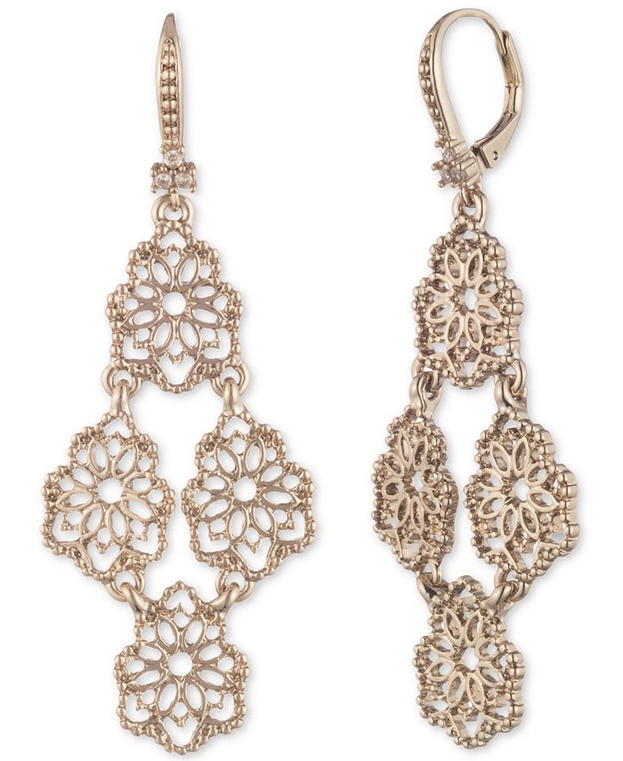 Marchesa GoldTone Filigree Kite Chandelier Earrings Macy's