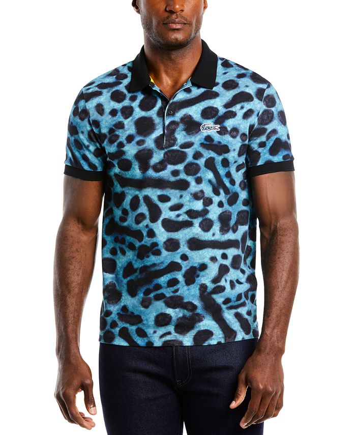 Lacoste Men's Regular-Fit Stretch Animal-Print Piqué Polo Shirt -