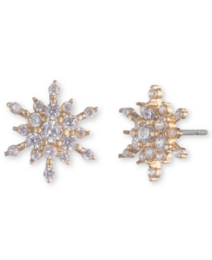 image of lonna & lilly Gold-Tone Pave Snowflake Stud Earrings