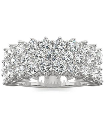 Charles & Colvard - Moissanite Triple Row Band (3 ct. t.w. DEW) in 14k White Gold