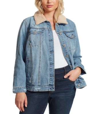 macys plus size denim jacket