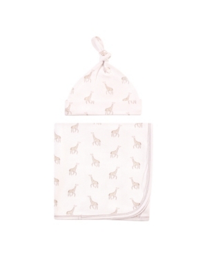 Touched by Nature Baby Boys and Girls Organic Cotton Swaddle Blanket and Cap Set