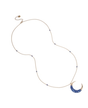 image of Betsey Johnson Celestial Moon Pendant Long Necklace