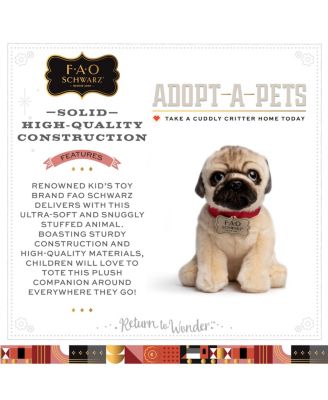 FAO Schwarz Toy Plush Realistic Pug