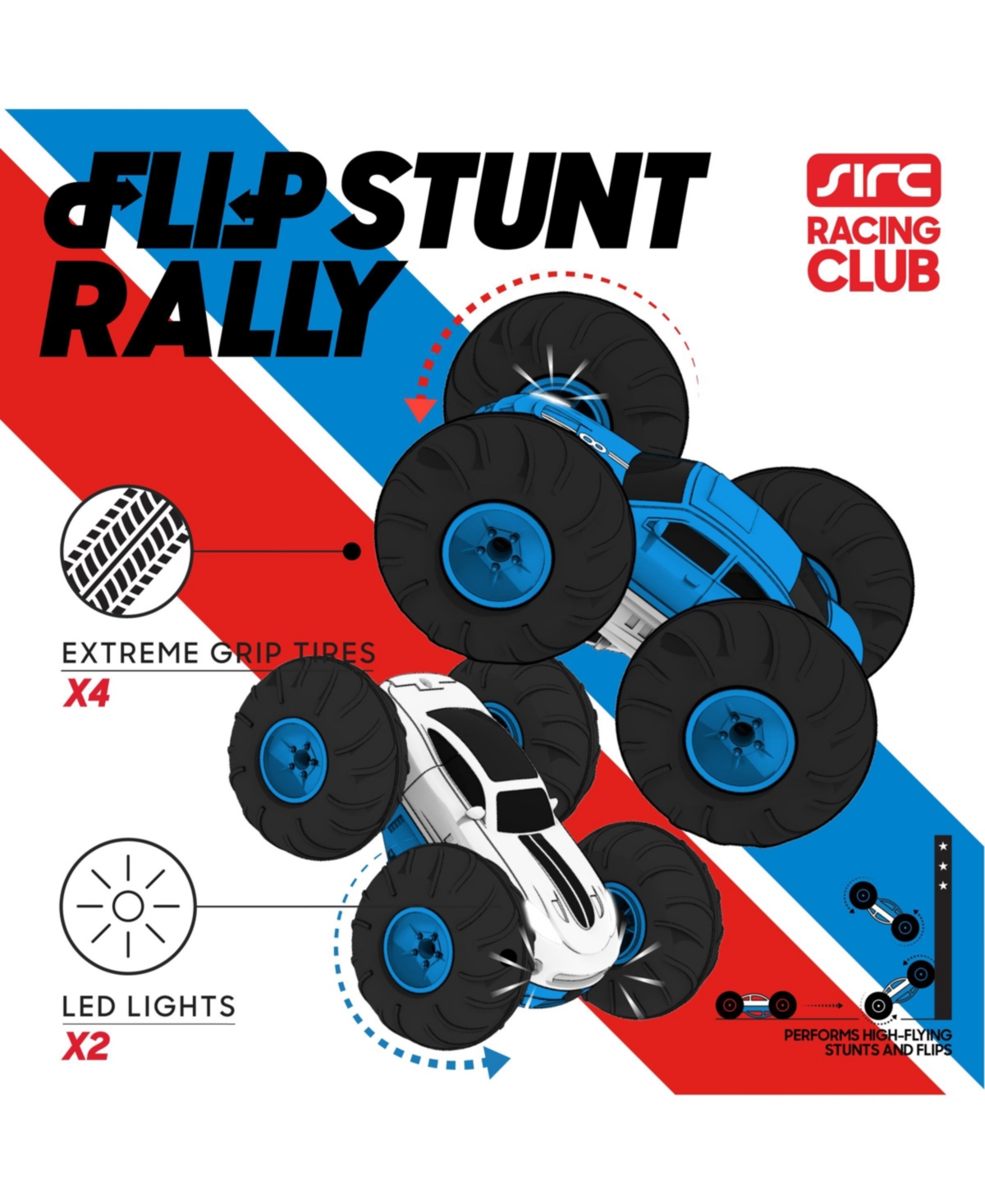 Shop Sharper Image Toy Rc Flip Stunt Rally Rc Stunt Vehicle, 2-in-1 In Medium Blue
