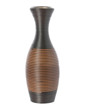 Uniquewise Artificial Rattan Decorative Tabletop Centerpiece Vase In Brown