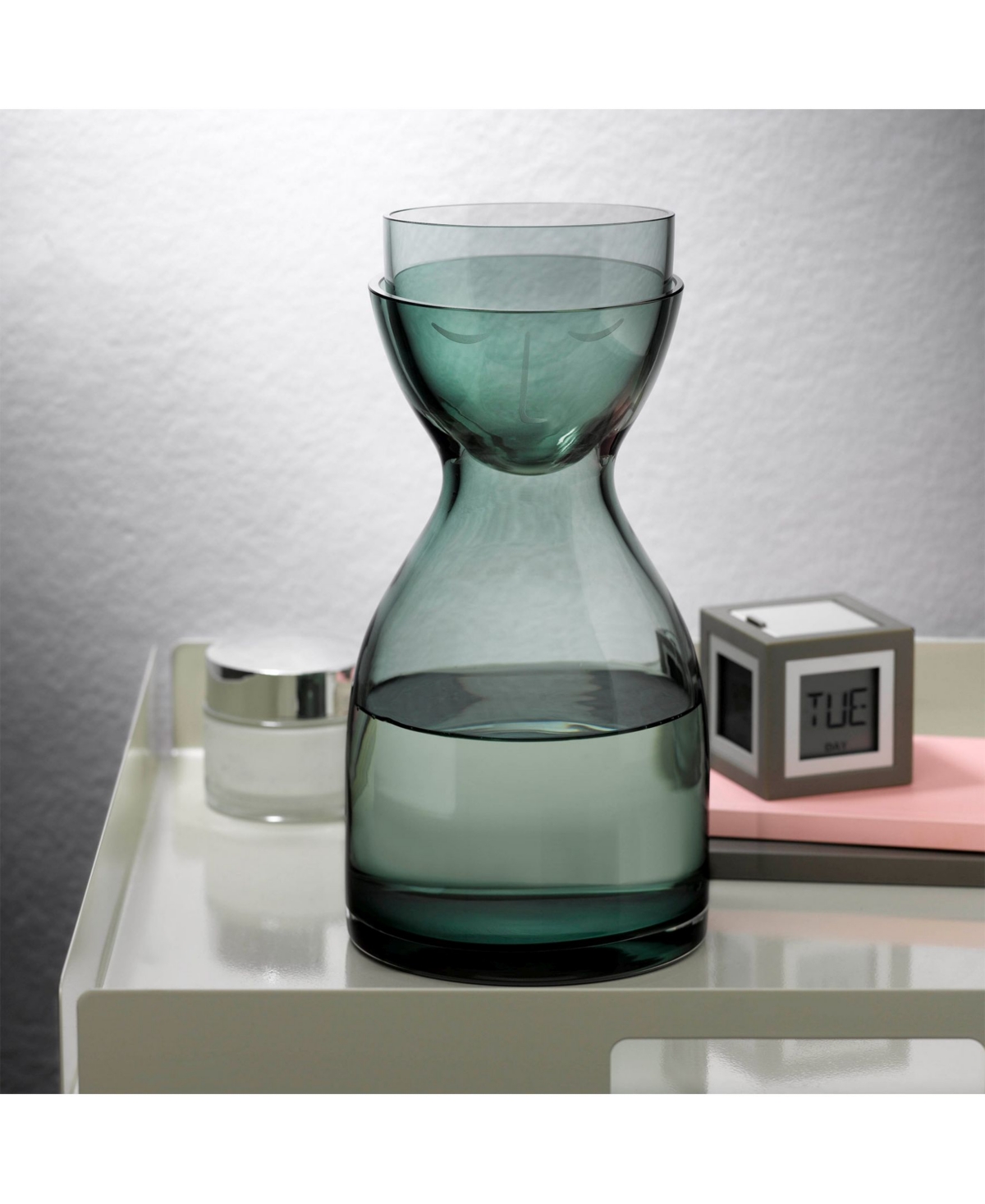 Nude Glass Mr. & Mrs. Green Short Night Water Set In Green
