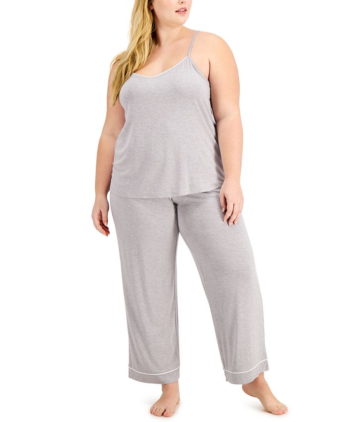 Alfani Plus Size Knit Tank Top Pajama Set, Created for Macy's - Macy's