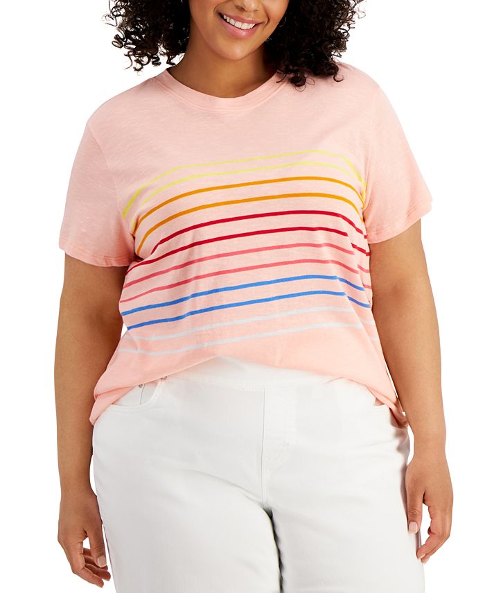 Style & Co Plus Size Printed T-Shirt, Created for Macy's - Macy's