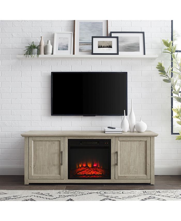 Crosley Camden 58" Low Profile TV Stand with Fireplace Macy's