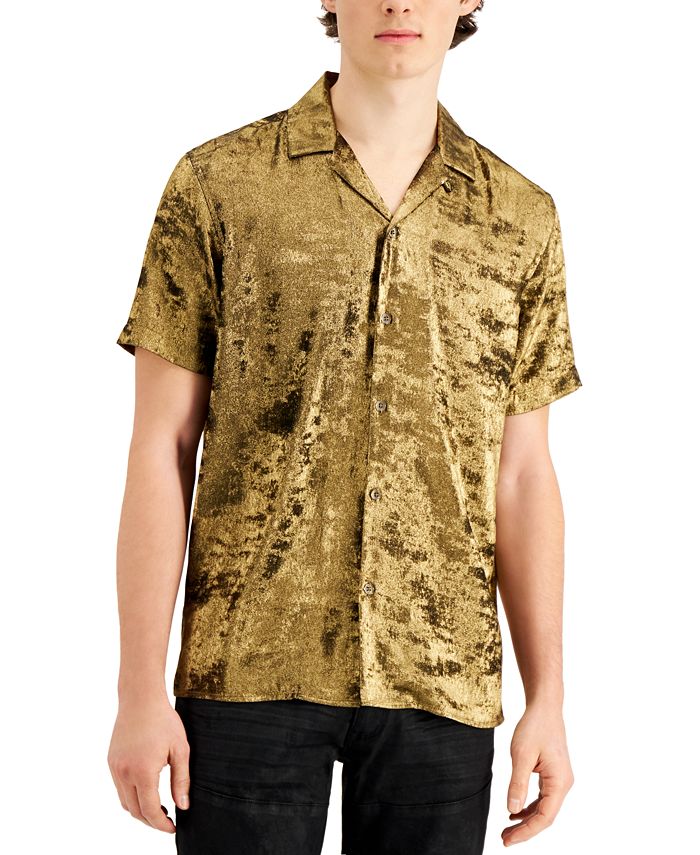 metallic shirt mens