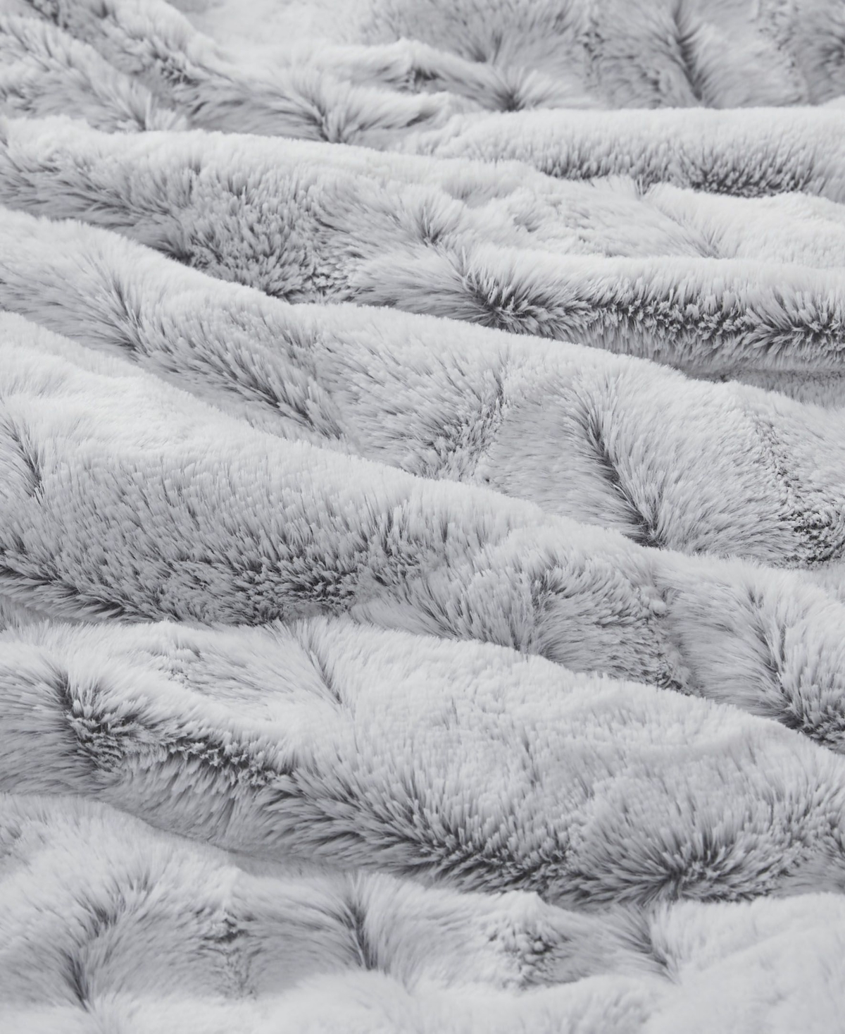 Macy's Gia Faux-fur 3-pc. Comforter Set, Full/queen In Gray,white