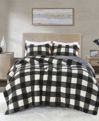Shop Sleep Philosophy True North By  Brooks Sherpa Down Alternative Comforter Sets In Open Gray