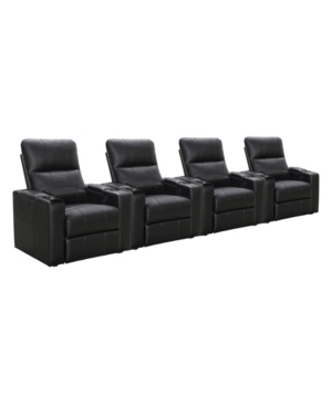 Thomas Power Faux Leather Recliner Set of 4