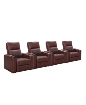 Thomas Power Faux Leather Recliner Set of 4