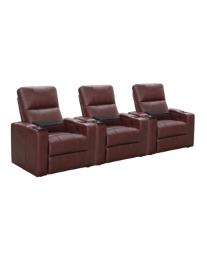 Thomas Power Faux Leather Recliner Set of 3