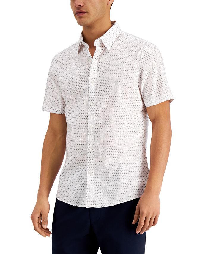 Michael Kors Men's Slim-Fit Stretch Allover Abstract Print Shirt - Macy's