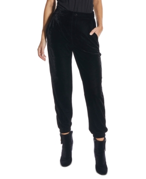 Oat High-Rise Pull-On Velvet Ankle Joggers