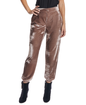 Oat High-Rise Pull-On Velvet Ankle Joggers